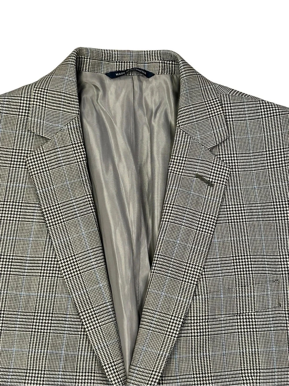 Ralph Lauren Vintage Gray Glen Plaid Men's Blazer 40L Silk Wool Y2K Business